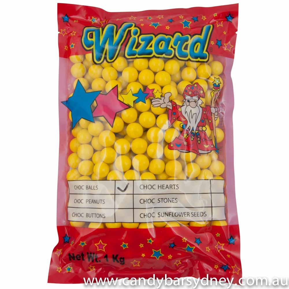 Yellow Chocolate Balls 1kg Wizard Candy Bar Sydney